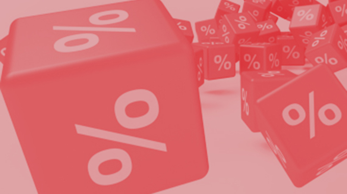 sale concept icon with blocks with the percentage symbol