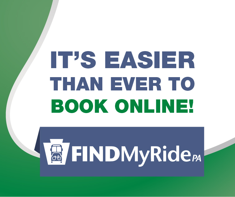 find my ride pa with text it's easier than ever to book online. Click to go to a page to learn more about FindMyRidePA