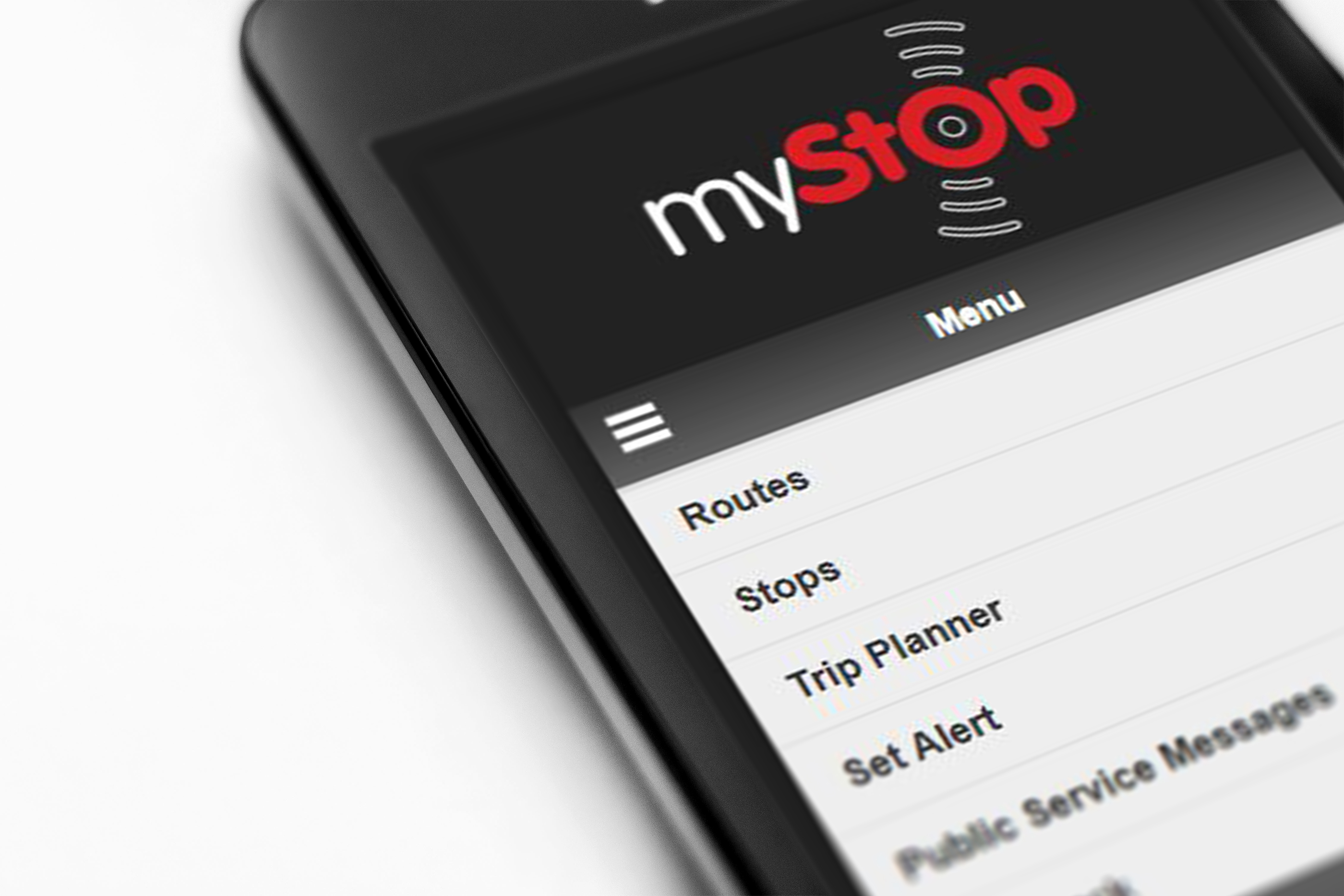 mystop app screen shot