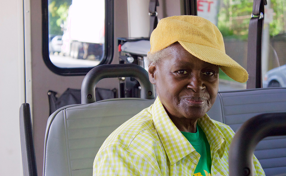 paratransit passenger on a vehicle