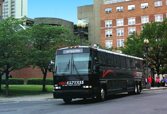 rabbitexpress bus on street in Harrisburg