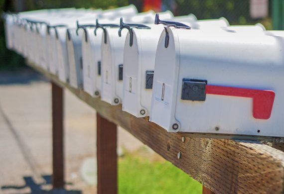 row of mailboxes