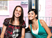 smiling passengers on a bus