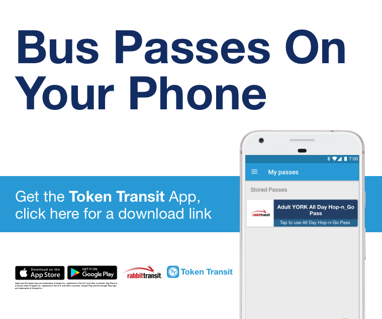 token transit ad for purchasing passes Click to get the token transit app and be directed to a download link