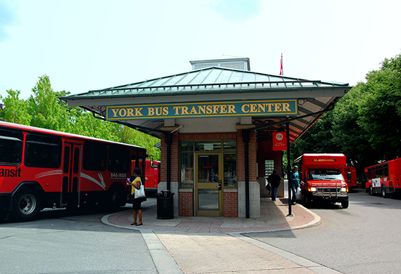 York PA transfer center with buses