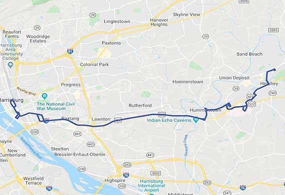 Route 322 Map